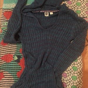 Roxy hooded tunic blue teal pre owned M